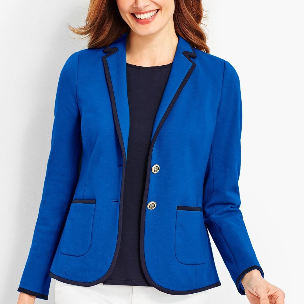 Talbots Pique Aberdeen Blazer in Blue 10
